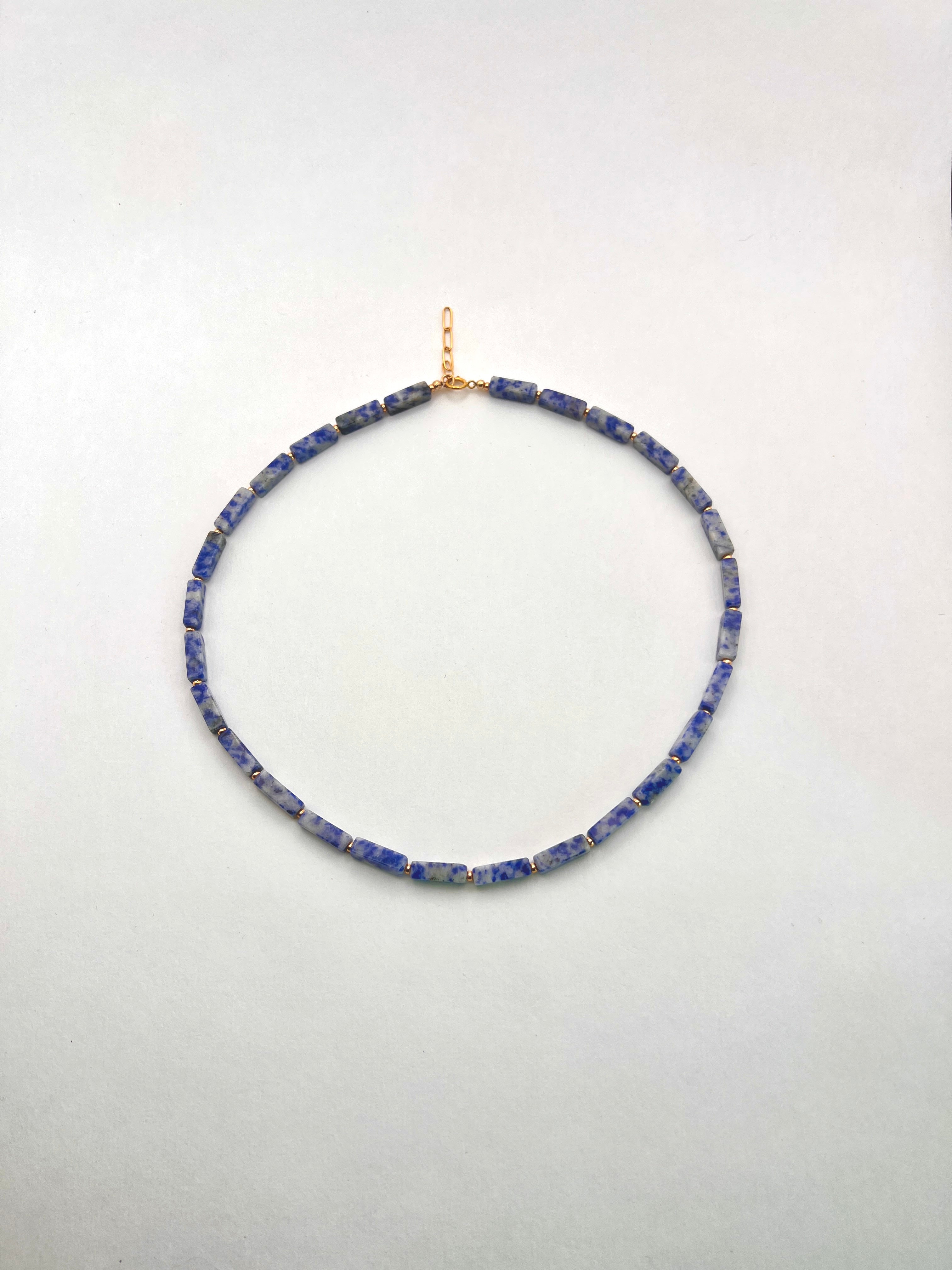 COLLIER JASPE BLEUE