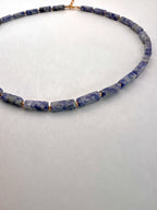 COLLIER JASPE BLEUE