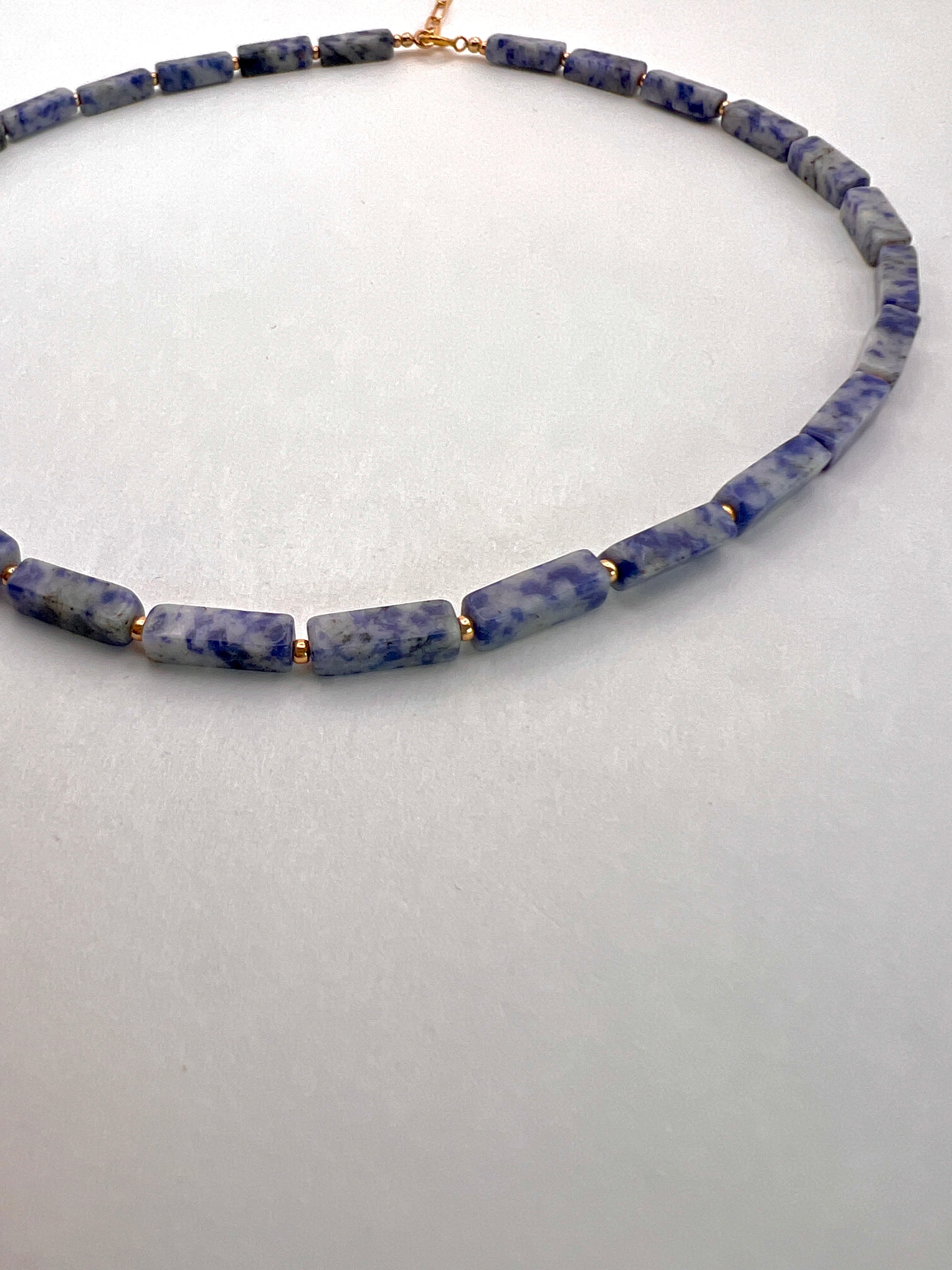 COLLIER JASPE BLEUE