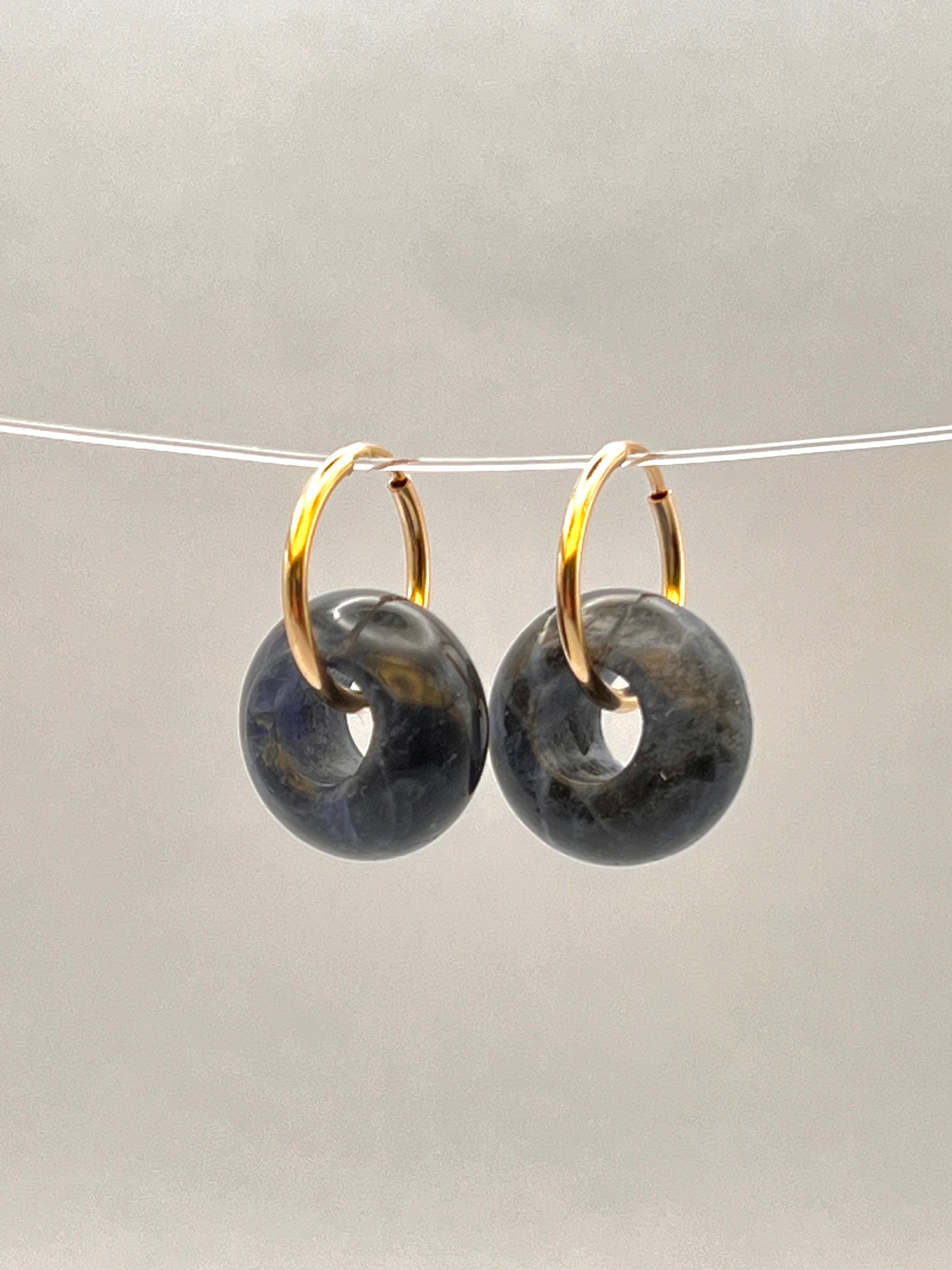 BOUCLE D'OREILLE SODALITE