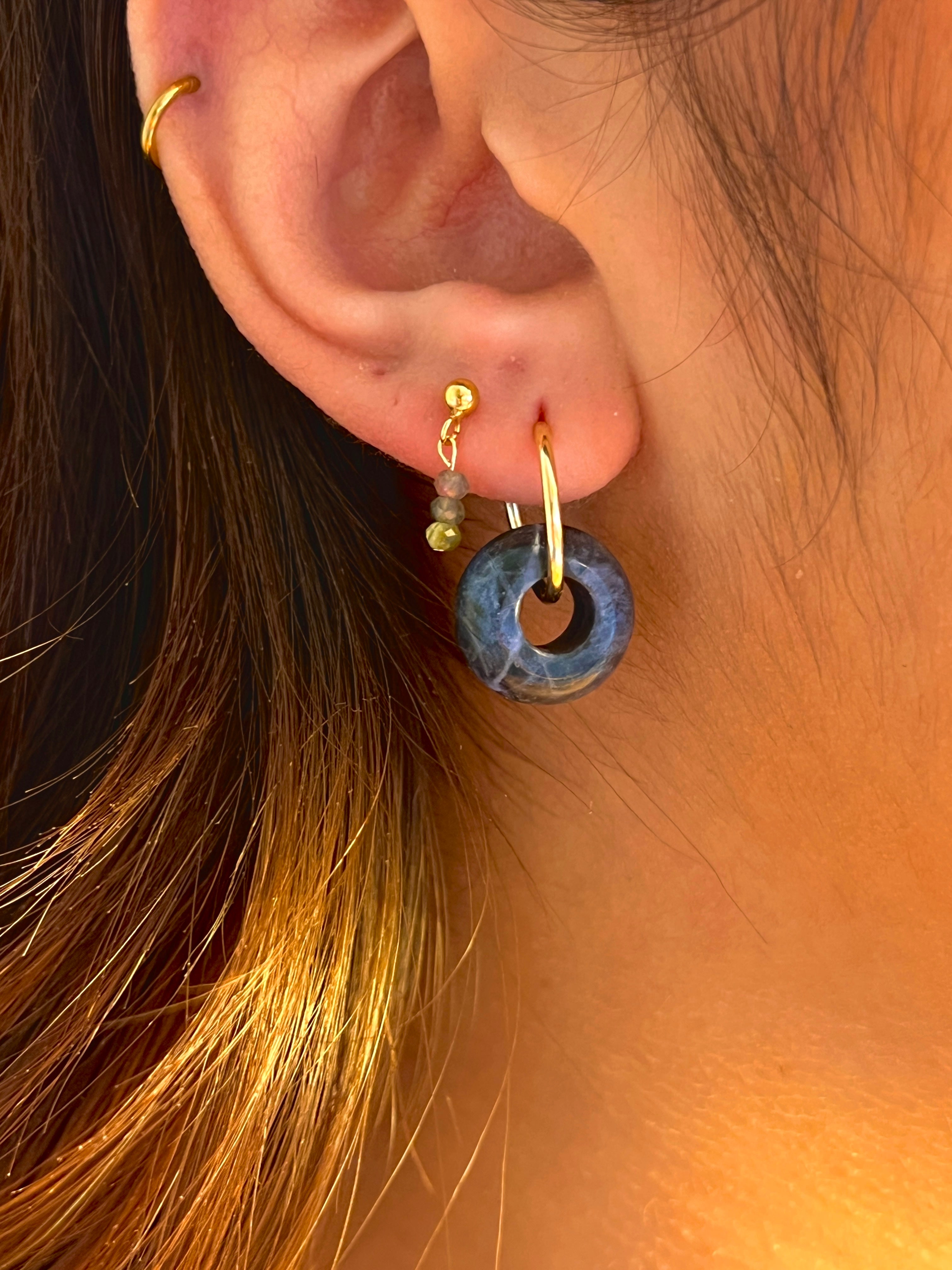 BOUCLE D'OREILLE SODALITE