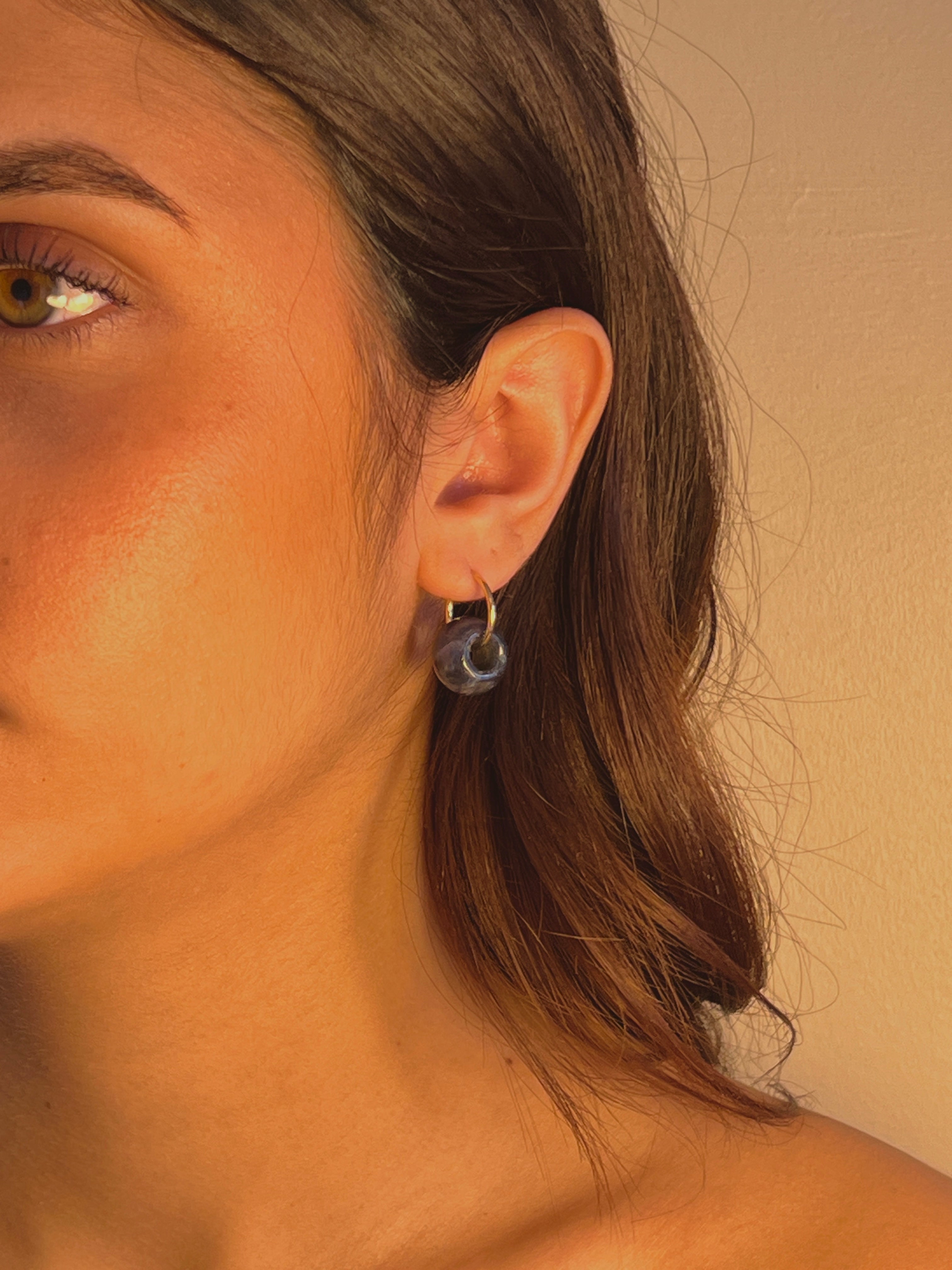 BOUCLE D'OREILLE SODALITE