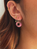 BOUCLES D'OREILLE RHODONITE
